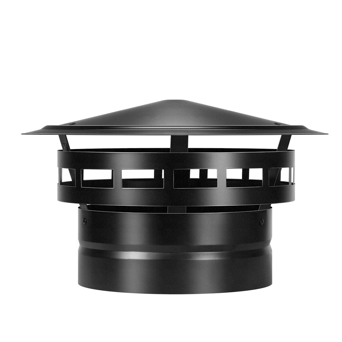 10" Cone Top Chimney Cap with Screen, Fireplace Round Chimney Cover, Galvanized Steel Exhaust Rain Caps for Outside, Easy to Install Flue Cap, Black