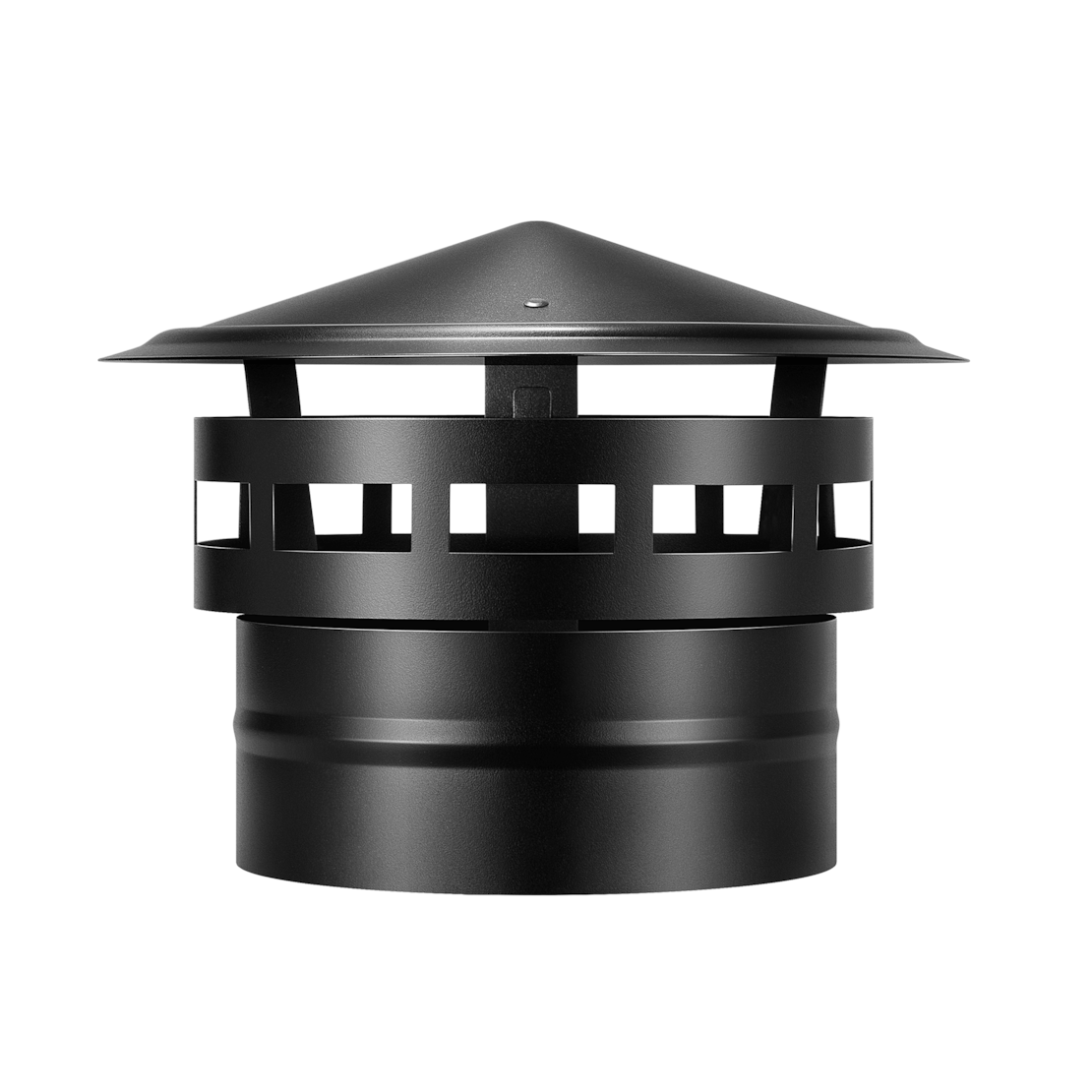8" Cone Top Chimney Cap with Screen, Fireplace Round Chimney Cover, Galvanized Steel Exhaust Rain Caps for Outside, Easy to Install Flue Cap, Black