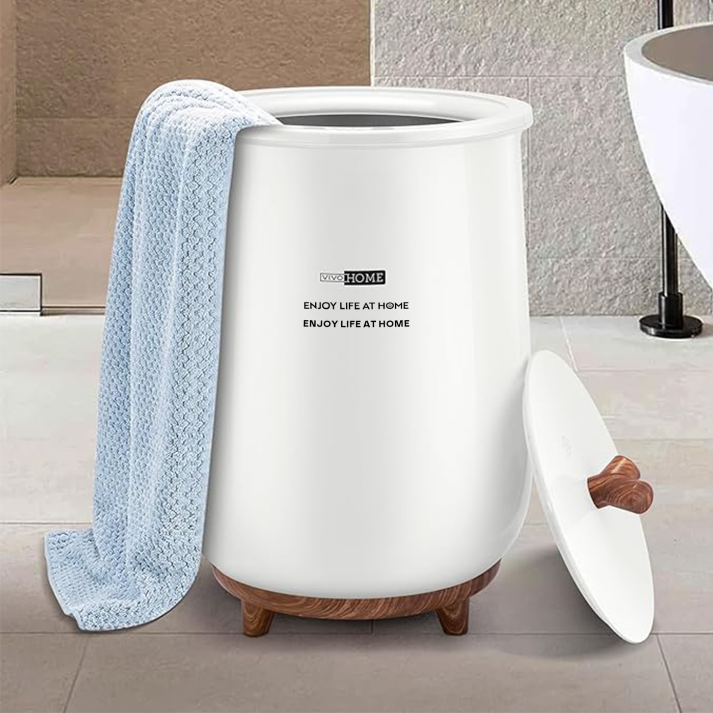 VIVOHOME 20L Towel Warmer for Bathroom, Large Towel Heater Bucket with Keep Warm Feature, 4 Timer and 3 Temperature Settings, Suitable for Oversized Towels, Blankets, Bathrobes