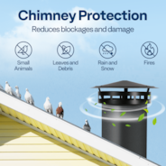 10" Cone Top Chimney Cap with Screen, Fireplace Round Chimney Cover, Galvanized Steel Exhaust Rain Caps for Outside, Easy to Install Flue Cap, Black