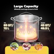 VIVOHOME 65 Qt. Seafood Boil Pot with 45 Qt. Basket and 110,000 BTU Propane Burner Stand