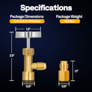 VIVOHOME R134a Can Tap Valve Puncture Style with Tank Adapter for 1/4" and 1/2" AC Charging Hoses
