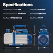 VIVOHOME 5CFM Single Stage HVAC Vacuum Pump And 4 Way AC Manifold Gauge Set Kit With Leak Detector