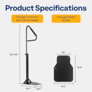 VIVOHOME 360 Rotatable Hot Tub Safety Handrail, Height Adjustable 34.7'' to 63'', Slide-Under Base Spa Step Handle 600 LBS Load/Rubber Sponge for Indoor Outdoor