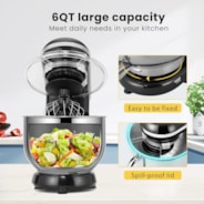 VIVOHOME Stand Mixer 10 Speed 6 Quart Black