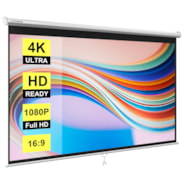 VIVOHOME 100 Inch Manual Pull Down Projector Screen, 16:9 HD Retractable Widescreen for Movie Home Theater Cinema Office Video Game