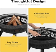 VIVOHOME 120V Electric Fireplace Insert Log Quartz Realistic Ember Bed Fan Heater