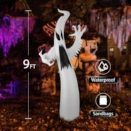 VIVOHOME 9FT Halloween Inflatable Yard Decor, Giant Color Changing Ghost, Outdoor Blow Up with Built-in LED Light for Lawn, Garden, Party