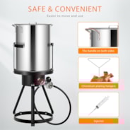 VIVOHOME 30 Qt.Turkey Deep Fryer Pot with Injector Thermometer Kit