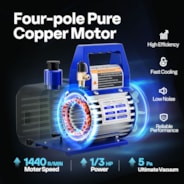 VIVOHOME Upgraded 4CFM 1/3 HP 1-Stage HVAC Vacuum Pump and 4 Way AC Manifold Gauge Set with Leak Detector, 5ft Hoses & Accessories for R134a R12 R22 R502 R410a Automotive Air Conditioner Maintenance