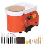 VIVOHOME 11Inch 28CM Electric Pottery Throwing Wheel with Bat Pin Holes, Ceramic Clay Wheel with Foot Pedal and Detachable Basin