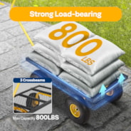 VIVOHOME Heavy Duty 880 Lbs Capacity Mesh Steel Garden Cart Folding Utility Wagon with Removable Sides and 4.10/3.50-4 inch Wheels (Black)