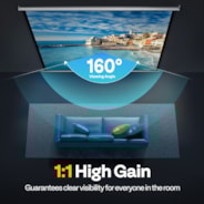 VIVOHOME 120 Inch Manual Pull Down Projector Screen, 1:1 HD Retractable Widescreen for Movie Home Theater Cinema Office Video Game