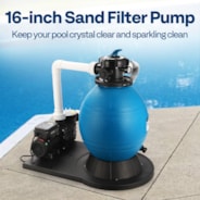 VIVOHOME 16-Inch Sand Filter Pump with Timer 3168 GPH Fits 14100 Gallons Above Ground Pool, 6 Way Valve 90.4 Pound Sand Capacity w/ 2 Adapter Conversion Kit