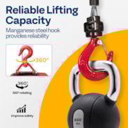 VIVOHOME 3-in-1 Electric Hoist Portable Winch with 660Lbs Loading Capacity