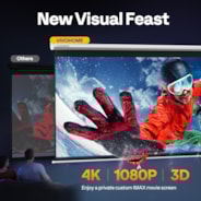 VIVOHOME 120 Inch Manual Pull Down Projector Screen, 1:1 HD Retractable Widescreen for Movie Home Theater Cinema Office Video Game