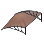 VIVOHOME Polycarbonate Window Door Awning Canopy Brown with Black Bracket 40 Inch x 40 Inch