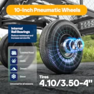 VIVOHOME Heavy Duty 880 Lbs Capacity Mesh Steel Garden Cart Folding Utility Wagon with Removable Sides and 4.10/3.50-4 inch Wheels (Grey)