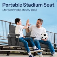 VIVOHOME 2 Pack Portable Stadium Seats with Back Support and Cushion Gray