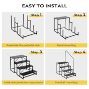 VIVOHOME RV Steps with Handrail, 4 Steps Mobile Home Ladder Portable Stairs for RV, Hot Tub, Outdoor Spa