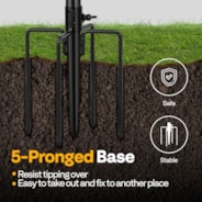 VIVOHOME Oval Polyresin Bird Bath Bowl with Metal Stake, 29 Inch Height Outdoor Freestanding Birdfeeder, Capacity 1.3 Gallons, 5-Pronged Base, Bronze