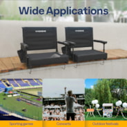 VIVOHOME Portable Bleacher Chairs with Cup Holder and Shoulder Strap