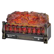 VIVOHOME 110V Electric Fireplace Insert Log Quartz Realistic Ember Bed Fan Heater with Infrared Remote Controller Golden