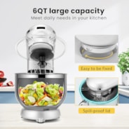 VIVOHOME Stand Mixer 660W 10 Speed 6 Quart Silver