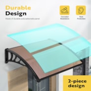 VIVOHOME Polycarbonate Window Door Awning Spliced Canopy Brown with Black Bracket 40 Inch x 40 Inch