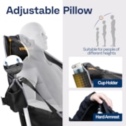 VIVOHOME Hammock Camping Chair, Portable Outdoor Swinging Rocking Chairs for Adults with Adjustable Pillow, Supports 400 lbs, 600D Breathable Mesh