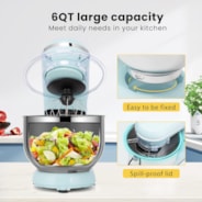 VIVOHOME Countertop Tilt-Head 10 Speed 6 Quart Stand Mixer Blue