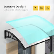 VIVOHOME Polycarbonate Window Door Awning Canopy Transparent with Black Bracket 40 Inch x 120 Inch