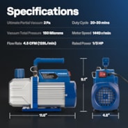 VIVOHOME 1/3 HP 4.5CFM Single Stage A/C Vacuum Pump and AC Manifold Gauge Kit