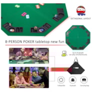 VIVOHOME 48 Inch Foldable 8-Player Texas Poker Card Tabletop Layout Portable Anti-Slip Rubber Board Game Mat with Cup Holders and Carrying Bag