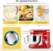 VIVOHOME Electric 10 Speed 6 Quart Tilt-Head Stand Mixer Red