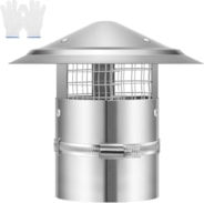 VIVOHOME 4" Cone Top Chimney Cap with Screen, Round Roof Rain Chimney Cover, Galvanized Steel Fireplace Exhaust Cap, Adjustable Roof Cap for Vent