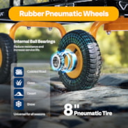 VIVOHOME Heavy Duty 550 Lbs Capacity Mesh Steel Garden Cart Folding Utility Wagon with Removable Sides (Black)