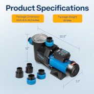 VIVOHOME 2.5 HP Powerful Self Primming 8880 GPH Swimming Pool Pump w/Timer for inground Pool 1.5" & 2.0'' PVC Pipe Fittings 230V Energy Saving w/Strainer Basket