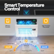 VIVOHOME 6'' x 10'' Opening Register Booster Fan with Adjustable Wind Direction Louver - 11.6" x 7.5" Vent Cover for Room, Floor, Wall - White