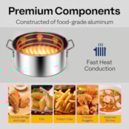 VIVOHOME 10Qt Aluminum Fish Fryer Pot with 6.7Qt Strainer Basket