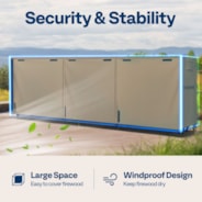 VIVOHOME 12ft Firewood Log Rack Cover, Heavy Duty 600D Oxford, Double Layer Outdoor Weather Resistant Fire Wood Storage Holder Cover with Zipper and Hook Loop Tape, Brown