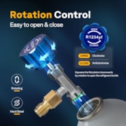 VIVOHOME R1234yf Self Sealing Can Tap Valve with Tank Adapter for 1/4" and 1/2" AC Charging Hoses