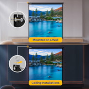 VIVOHOME 120 Inch Manual Pull Down Projector Screen, 1:1 HD Retractable Widescreen for Movie Home Theater Cinema Office Video Game, Black