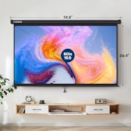 VIVOHOME 80 Inch Manual Pull Down Projector Screen, 16:9 HD Retractable Widescreen Matte for Movie Home Theater Cinema Office Video Game, Black