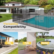 VIVOHOME Pool Fence 4FT x 12FT, 320GSM Teslin Mesh Removable Child Safety Pool Fence with Stainless Steel Tubes for Backyard Garden Pool Safety