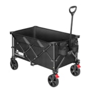 VIVOHOME 200L Collapsible Wagon 300lbs Heavy Duty Folding Utility Garden Cart Foldable Beach Wagons Large Capacity for Camping Picnic - Black
