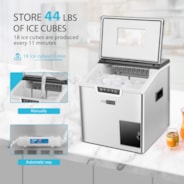 VIVOHOME 2 in 1 Electric Countertop Automatic Ice Maker and Shaver Machine with Self Cleaning Function 44lbs/Day