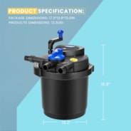 VIVOHOME Pressurized Biological Pond Filter with 13-watt Light, 1580 GPH Suitable for Koi Ponds up to 800 Gallons or Ornamental Ponds up to 1600 Gallons