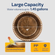 VIVOHOME Polyresin Bird Bath Bowl with Metal Stake, 29 Inch Height Outdoor Freestanding Birdfeeder, Capacity 1.4 Gallons, 5-Pronged Base, Copper