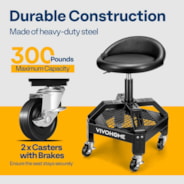 VIVOHOME Adjustable Garage Stool with Wheels with Tool Tray Storage and Wheels
